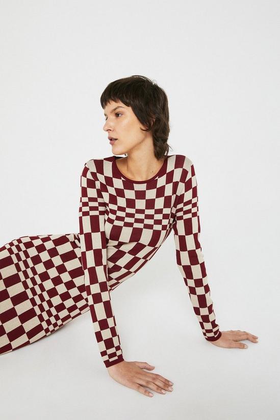Warehouse Checkerboard Knit Midi Dress 2
