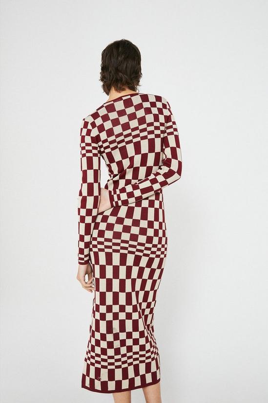 Warehouse Checkerboard Knit Midi Dress 3