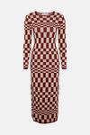 Warehouse Checkerboard Knit Midi Dress thumbnail 4