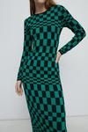 Warehouse Checkerboard Knit Midi Dress thumbnail 1