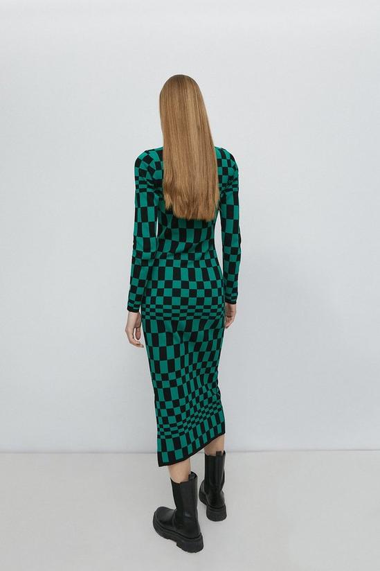 Warehouse Checkerboard Knit Midi Dress 3