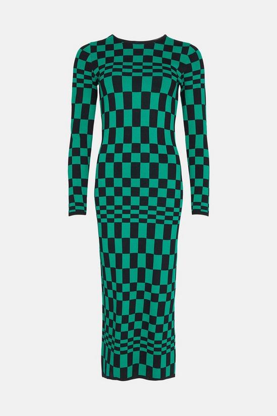 Warehouse Checkerboard Knit Midi Dress 4