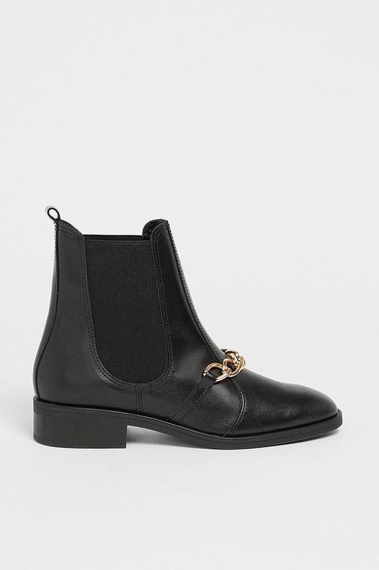 Warehouse Real Leather Chain Detail Chelsea Boot 1