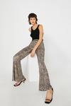Warehouse Animal Sequin Flare Trousers thumbnail 2
