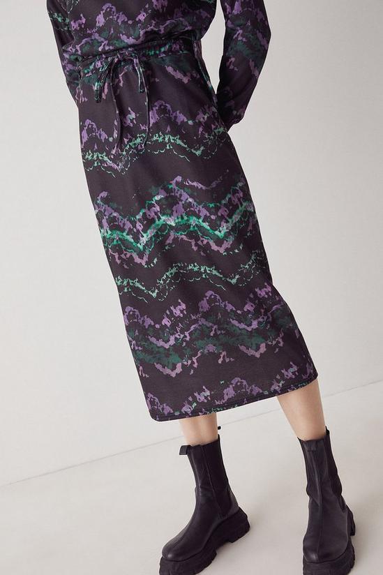 Warehouse Printed Jersey Midi Skirt 2