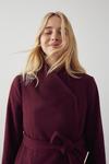 Warehouse Wool Mix Belted Funnel Neck Wrap Coat thumbnail 1