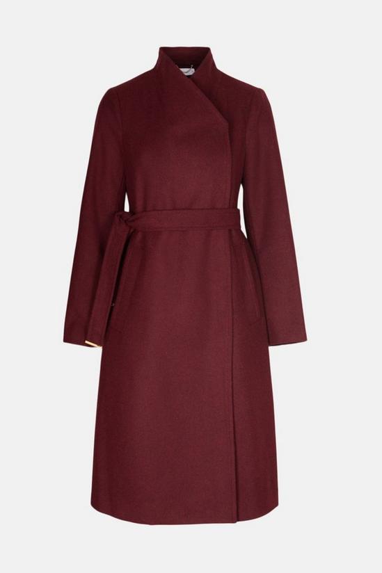 Warehouse Wool Mix Belted Funnel Neck Wrap Coat 4