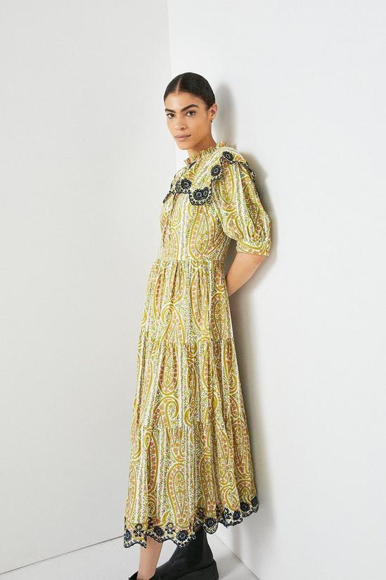 Warehouse Embroidery Collar Midi Dress 2