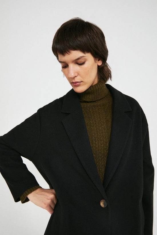 Warehouse Knit Back Relaxed Single Breasted Coat 2