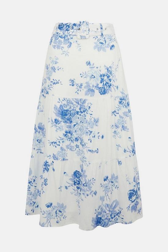 Warehouse Floral Belted Midi Skirt 5