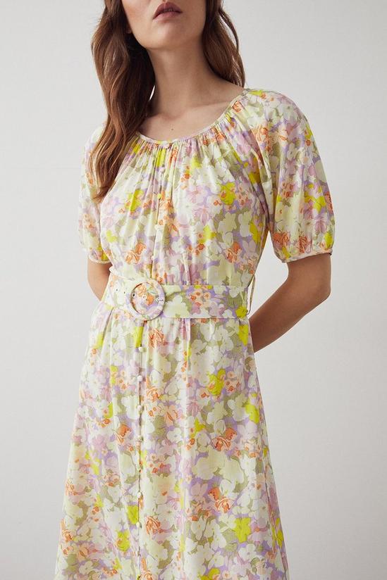 Warehouse Button Through Floral Midi Dress 2