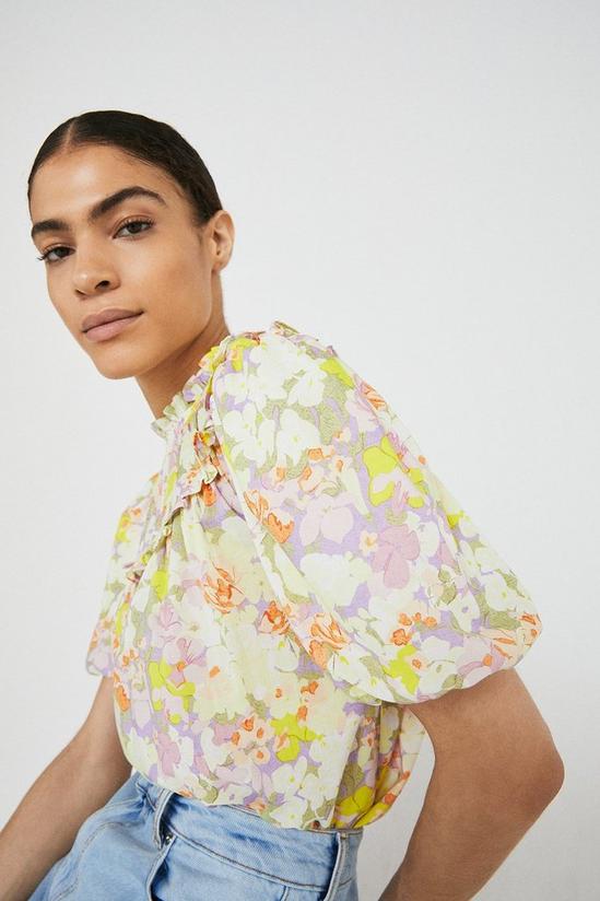 Warehouse Floral Frill Front Top 1