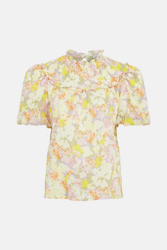 Warehouse Floral Frill Front Top 5