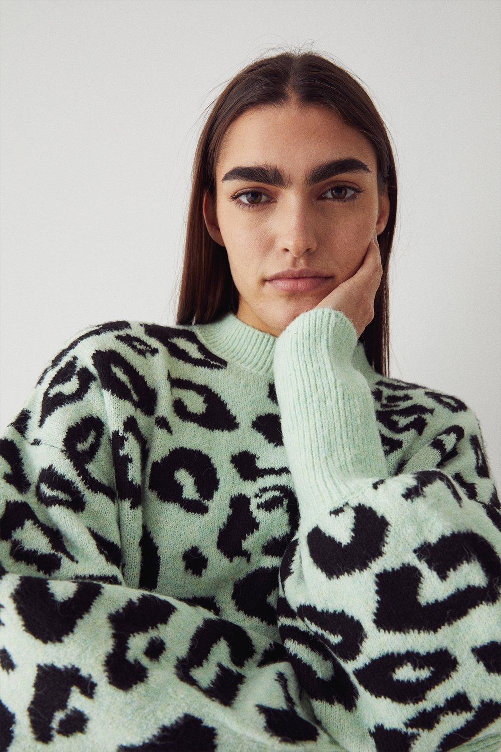 Leopard print jumper warehouse sale