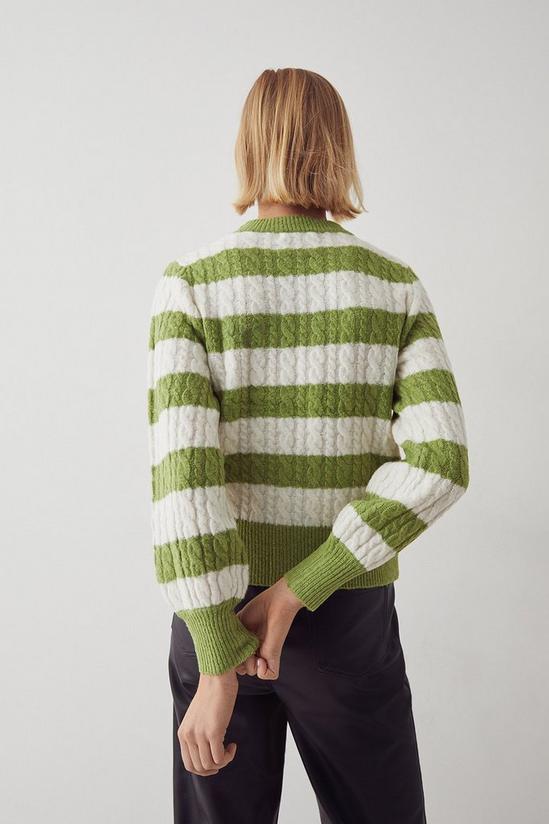 Warehouse Cable Stripe Knit Jumper 3