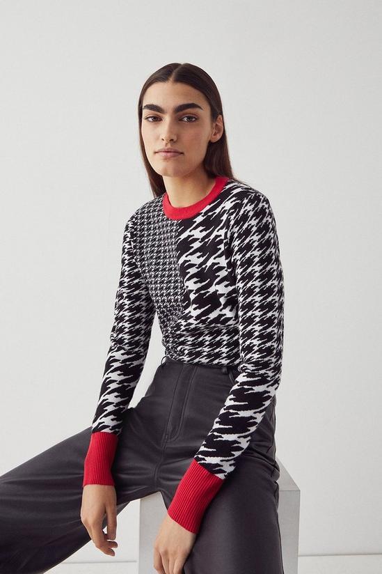 Warehouse Mixed Houndstooth Knit Jumper 2