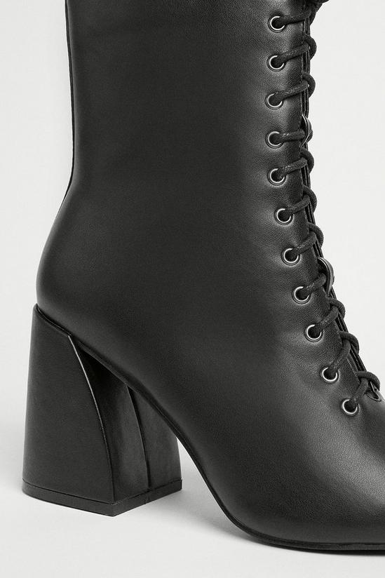 Warehouse Lace Up Heeled Boot 3