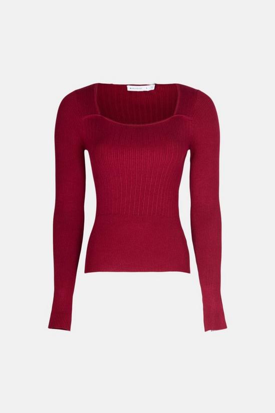 Warehouse Ribbed Knit Square Neck Jumper 4