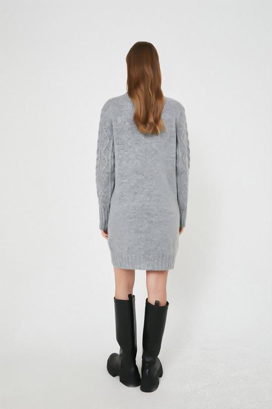 Warehouse Bobble And Cable Knit Dress 3