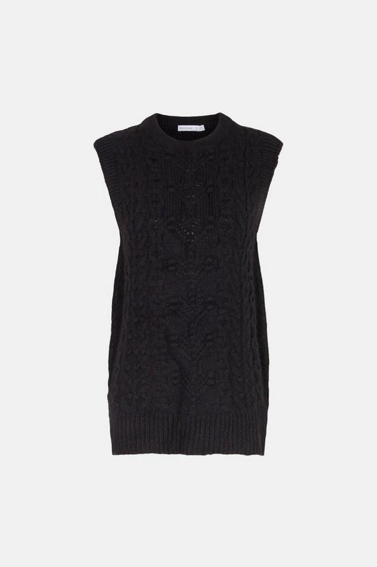 Warehouse Bobble And Cable Longline Knit Tank 4