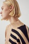 Warehouse Placement Stripe Funnel Knitted Jumper thumbnail 1
