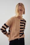 Warehouse Placement Stripe Funnel Knitted Jumper thumbnail 2