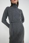 Warehouse Mixed Cable Belted Knit Dress thumbnail 1