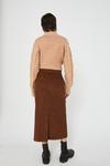 Warehouse Cord Button Front Belted Midi Skirt thumbnail 3