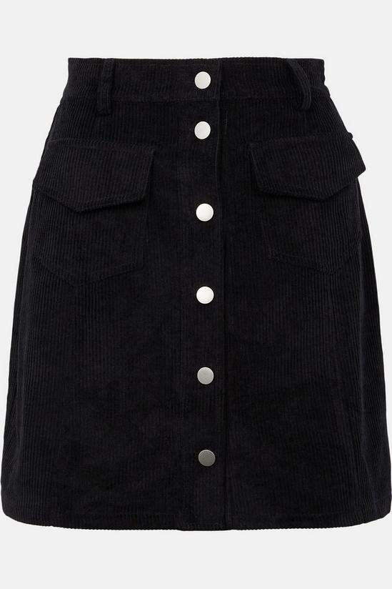 Warehouse Cord Button Through Mini Skirt 4