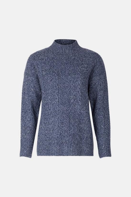 Warehouse Mixed Cable Funnel Neck Knit Jumper 4