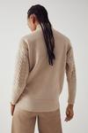 Warehouse Mixed Cable Funnel Neck Knit Jumper thumbnail 3
