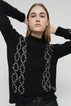 Warehouse Contrast Stitch Cable Knit Jumper thumbnail 1