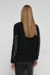 Warehouse Contrast Stitch Cable Knit Jumper thumbnail 3