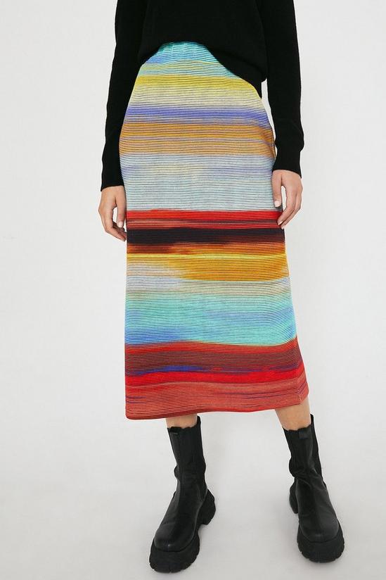 Warehouse Multi Stripe Midi Skirt 1