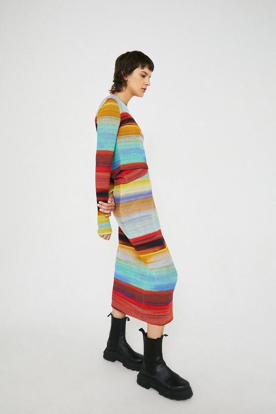 Warehouse Multi Stripe Midi Skirt 2