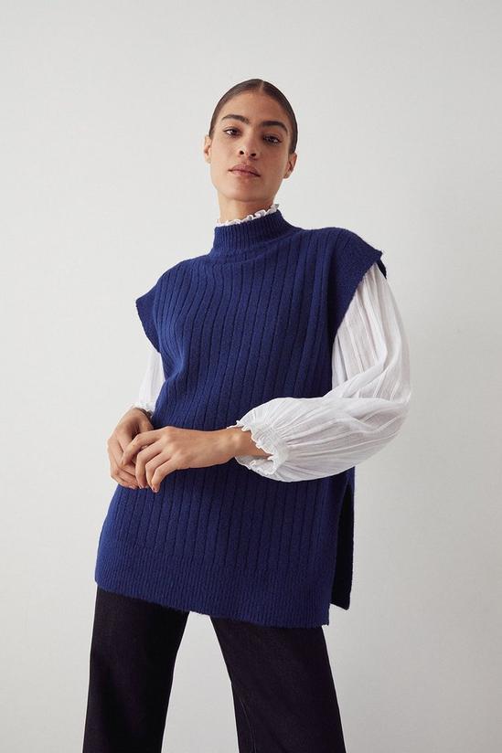 Warehouse Wide Rib Knitted Vest 1