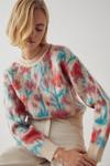 Warehouse Brushed Floral Knitted Jumper thumbnail 1