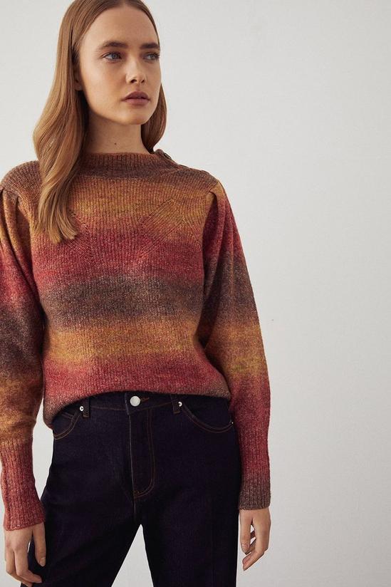 Warehouse Ombre Puff Sleeve Knitted Jumper 1