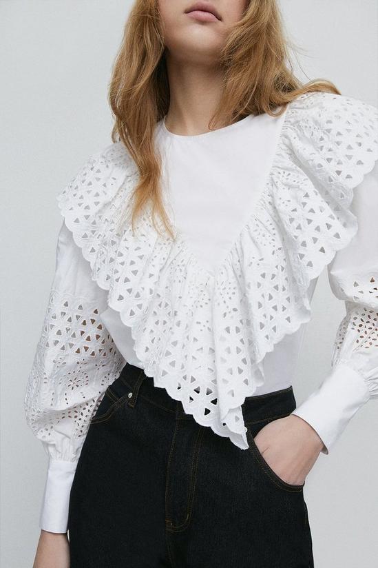 Warehouse Broderie Ruffle Blouse 1