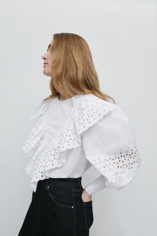 Warehouse Broderie Ruffle Blouse 2