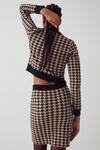 Warehouse Compact Houndstooth Knit Skirt thumbnail 3