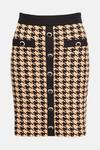 Warehouse Compact Houndstooth Knit Skirt thumbnail 4