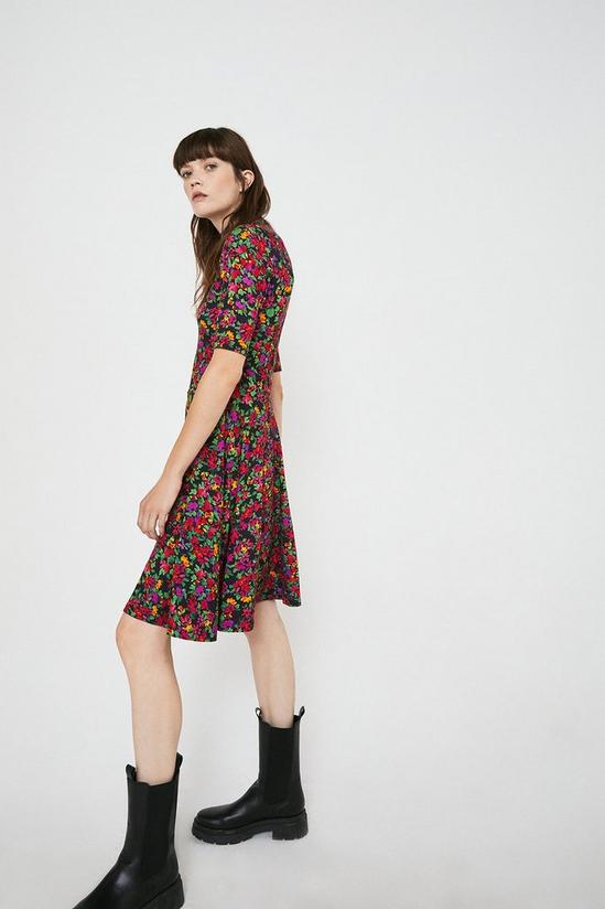 Warehouse Printed Funnel Neck Dress 2