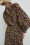 Warehouse Woven Midi Shirt Dress In Animal Print thumbnail 2