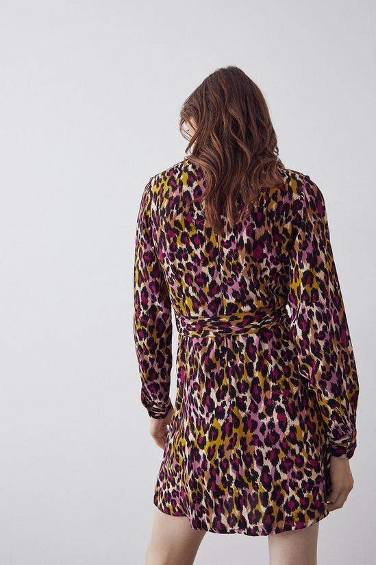 Warehouse Woven Flippy Mini Dress In Animal Print 3
