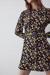 Warehouse Woven Flippy Mini Dress In Floral Print thumbnail 1