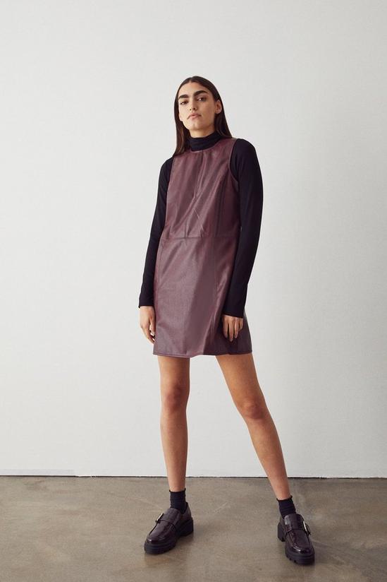 Warehouse Faux Leather Essential Shift Dress 1