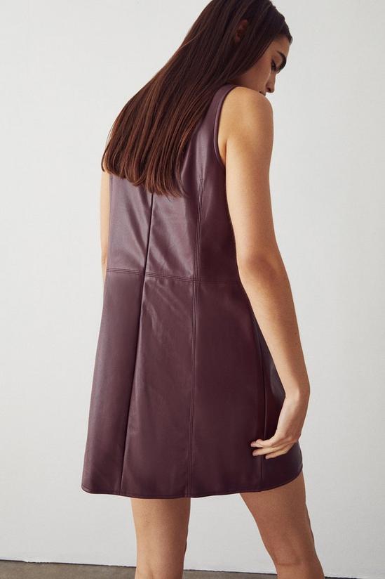 Warehouse Faux Leather Essential Shift Dress 3