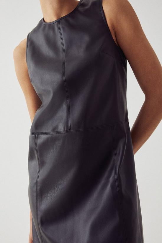 Warehouse Faux Leather Essential Shift Dress 2