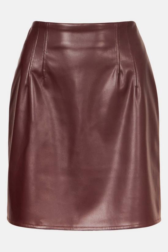 Warehouse Faux Leather Seam Detail Mini Skirt 4